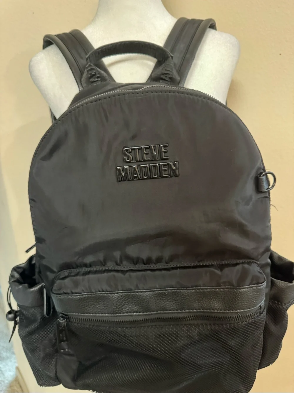 Steve Madden Black Nylon Utility Backpack